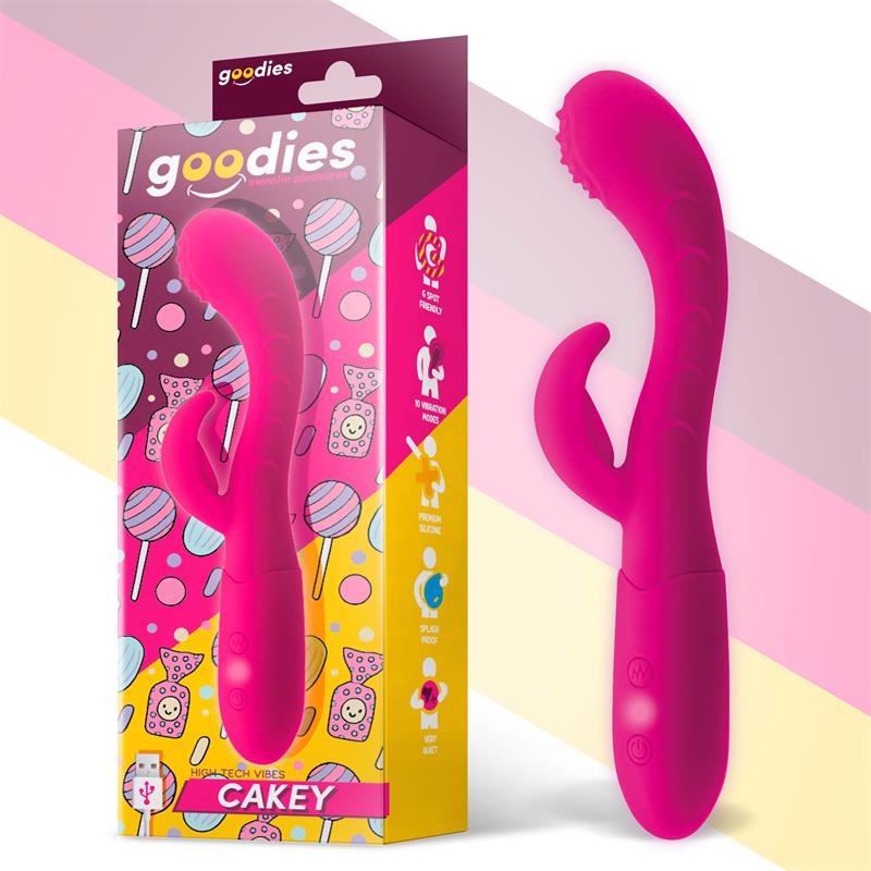 GOODIES Cakey Ponto G e Vibrador Coelho USB Silicone Fúcsia  36.00€